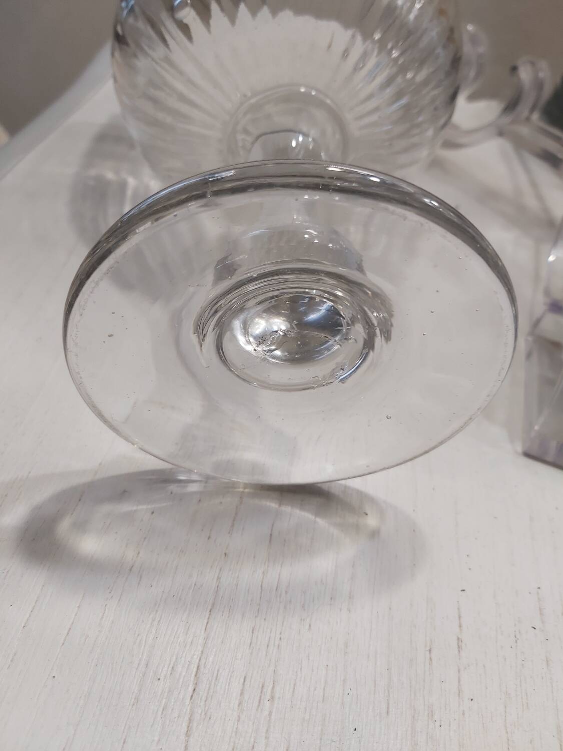 Wedding glass, blown glass from the 19th century.