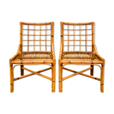 Lot of 2 bamboo chairs