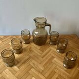 Vintage lemonade service in smoked glass - vemam - made in italy