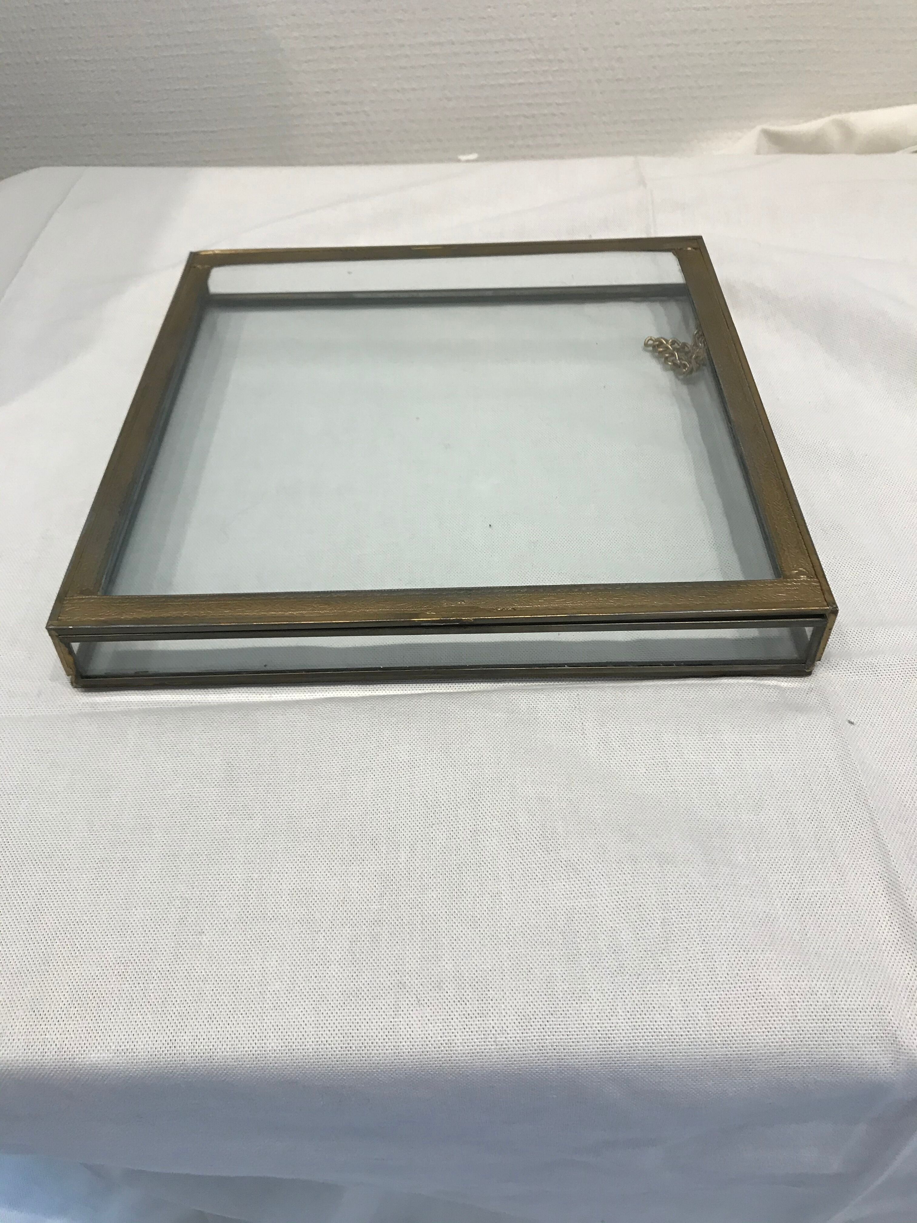Glass and gilded brass showcase box