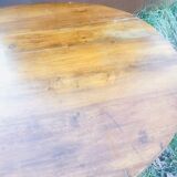 Extendable round table in walnut wood 1930
