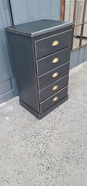 dresser rag five drawers patina black