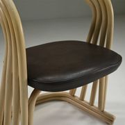 Set of 4 rattan dining chairs, 1980s Italy.