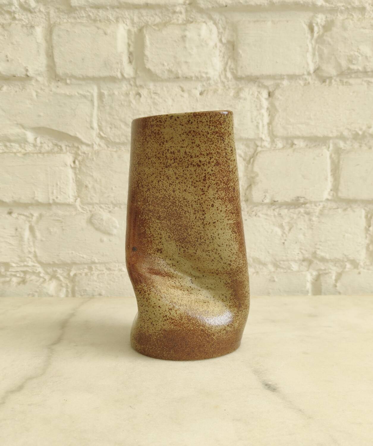 Sculptural Vase in Pyrite Stone - Organic Design 1970