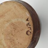 Vase bouteille en grès pyrité