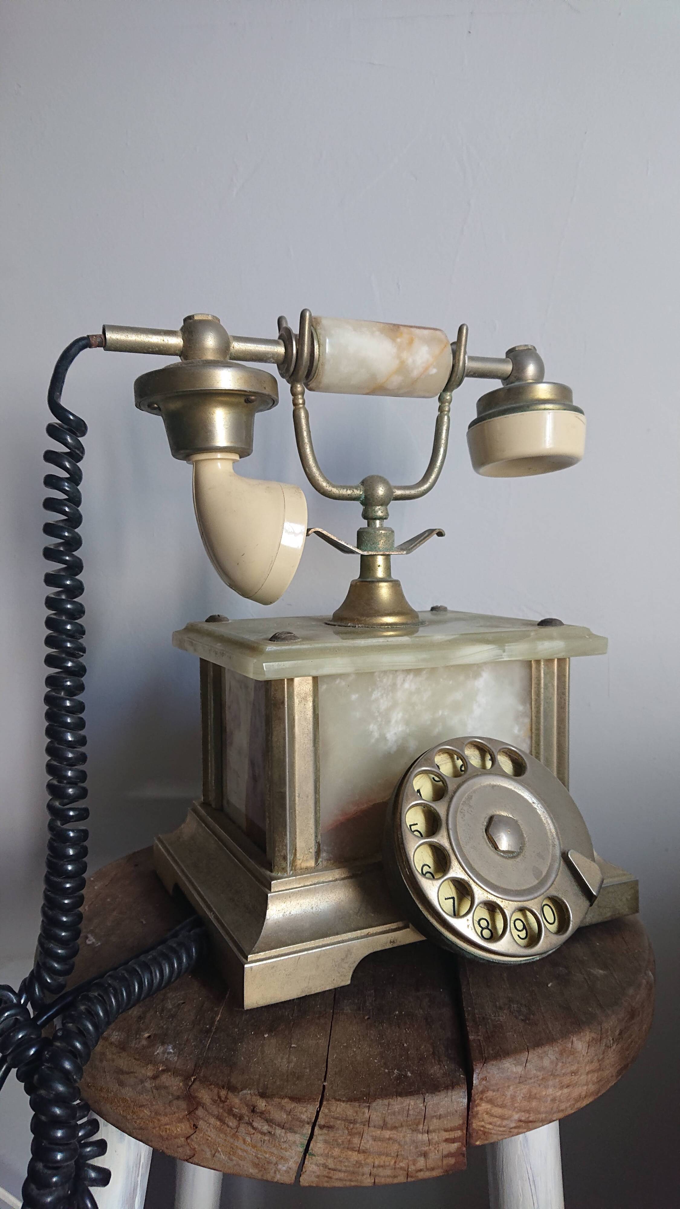 Téléphone rotatif onyx vert italien