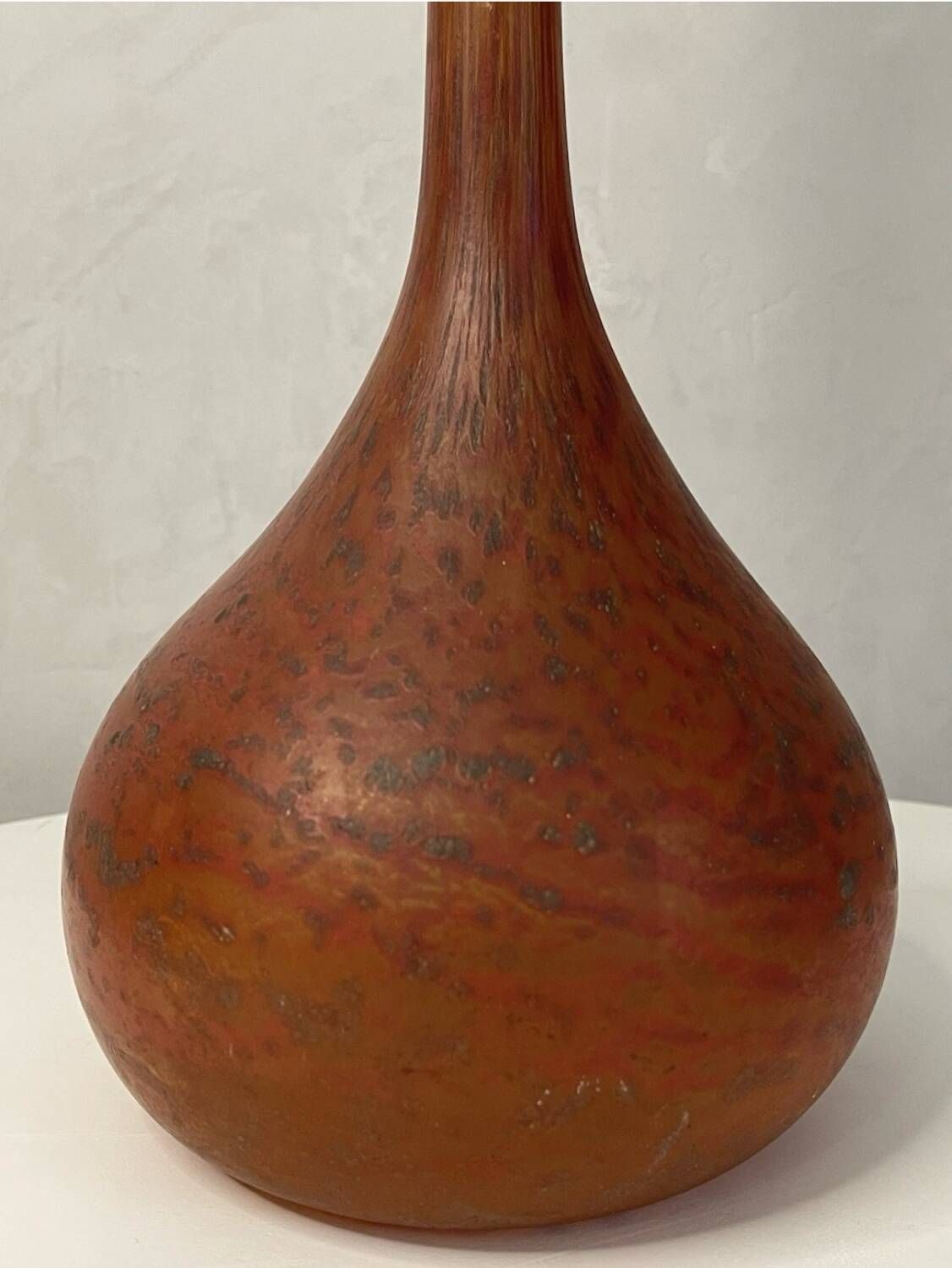 Vase Signed Delatte Nancy – Art Deco – Marbled Glass – 53 cm V