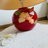 Louis Drimmer ball lamp with label 2000's poppy flowers