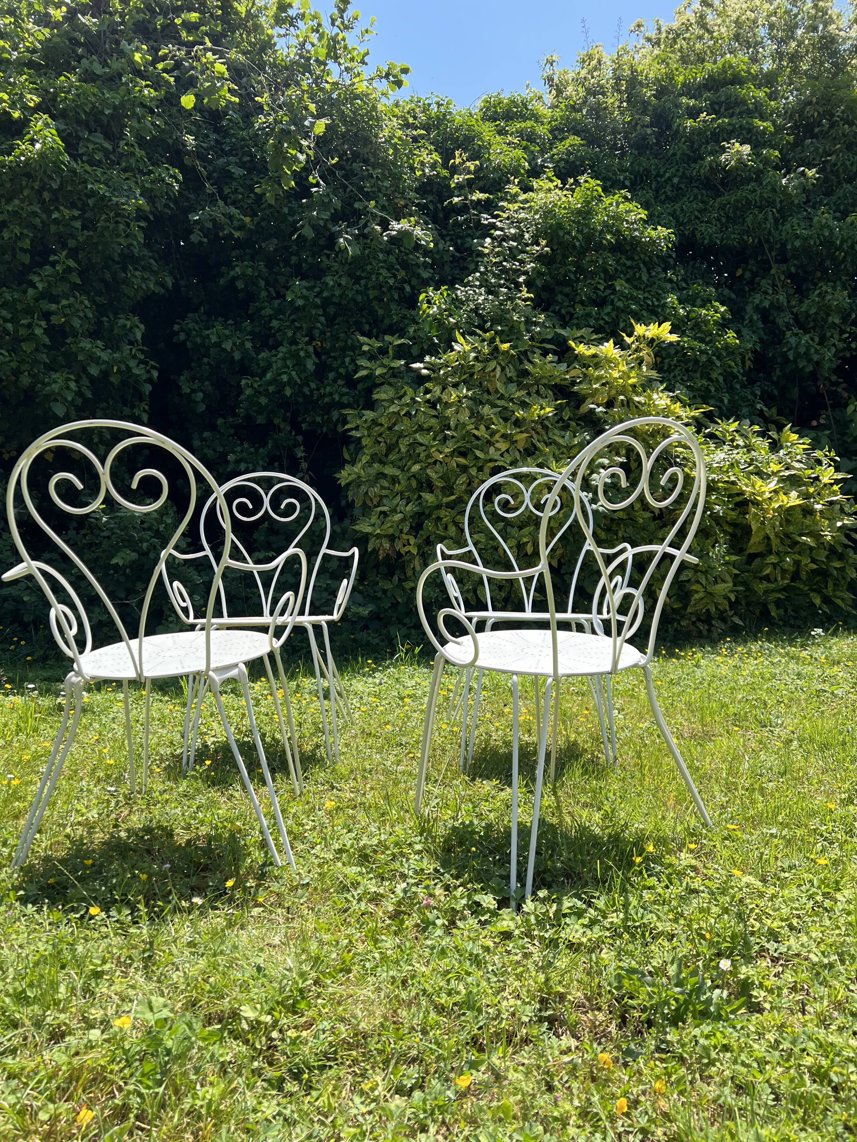 Wrought iron garden furniture