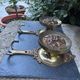 Pair of large solid brass coat hooks vintage Italy