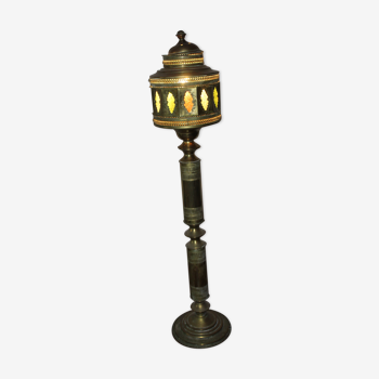 Oriental style copper floor lamp