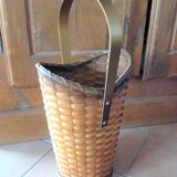 Braided wicker umbrella holder 60/70s