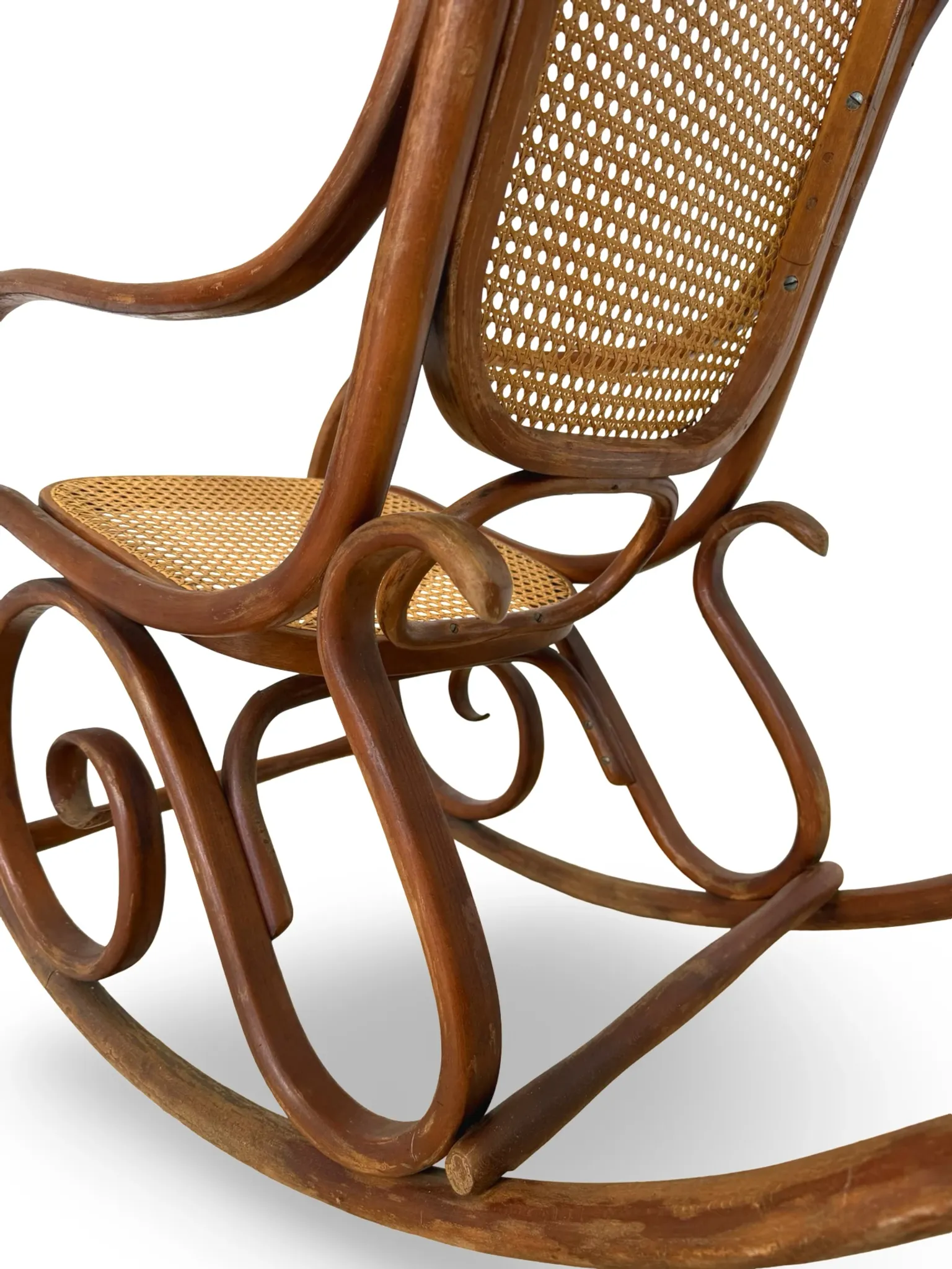 Vintage Bentwood Rocking Chair in the Thonet Tradition, by FMG, 1940s/