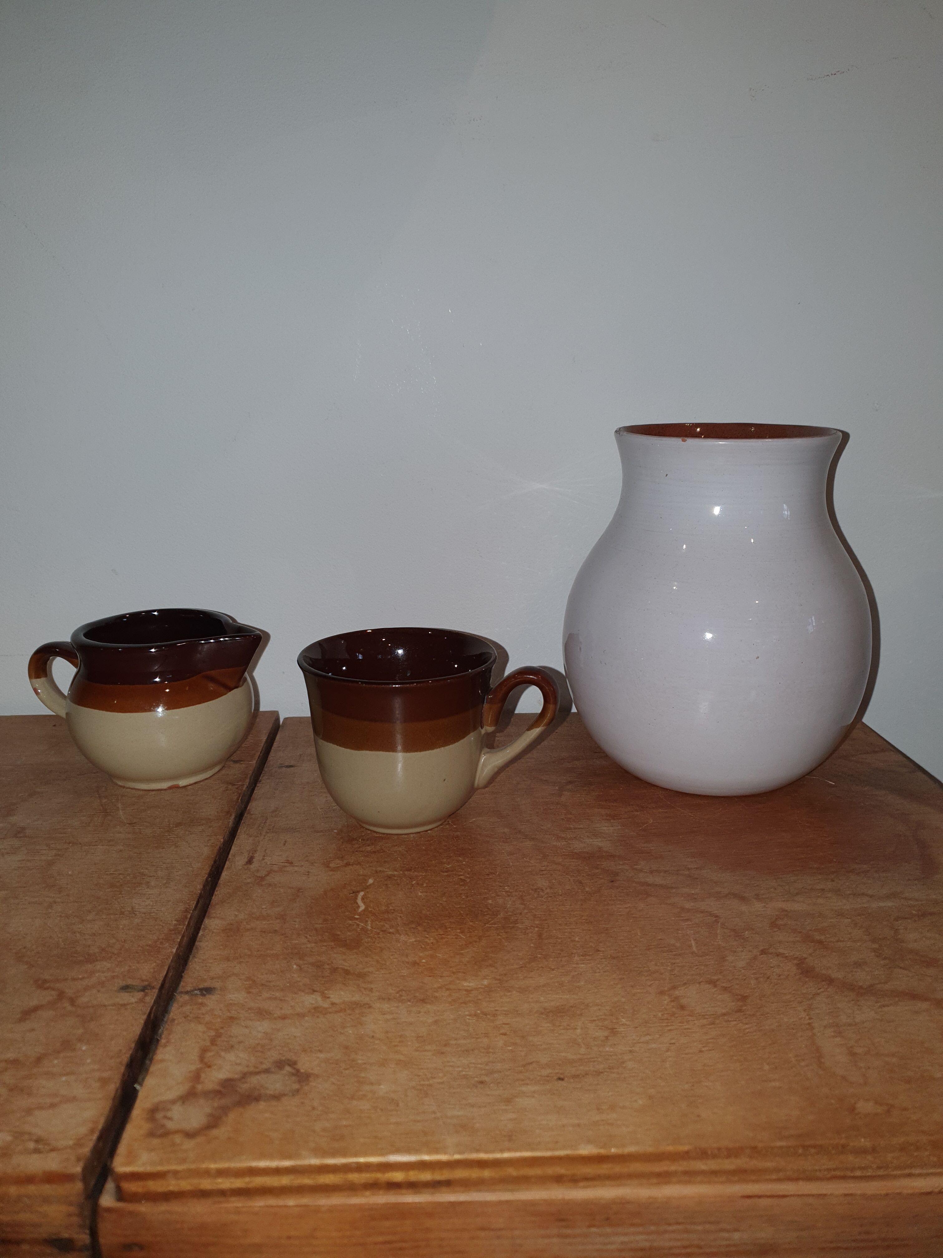 Duo of cup and milk jar