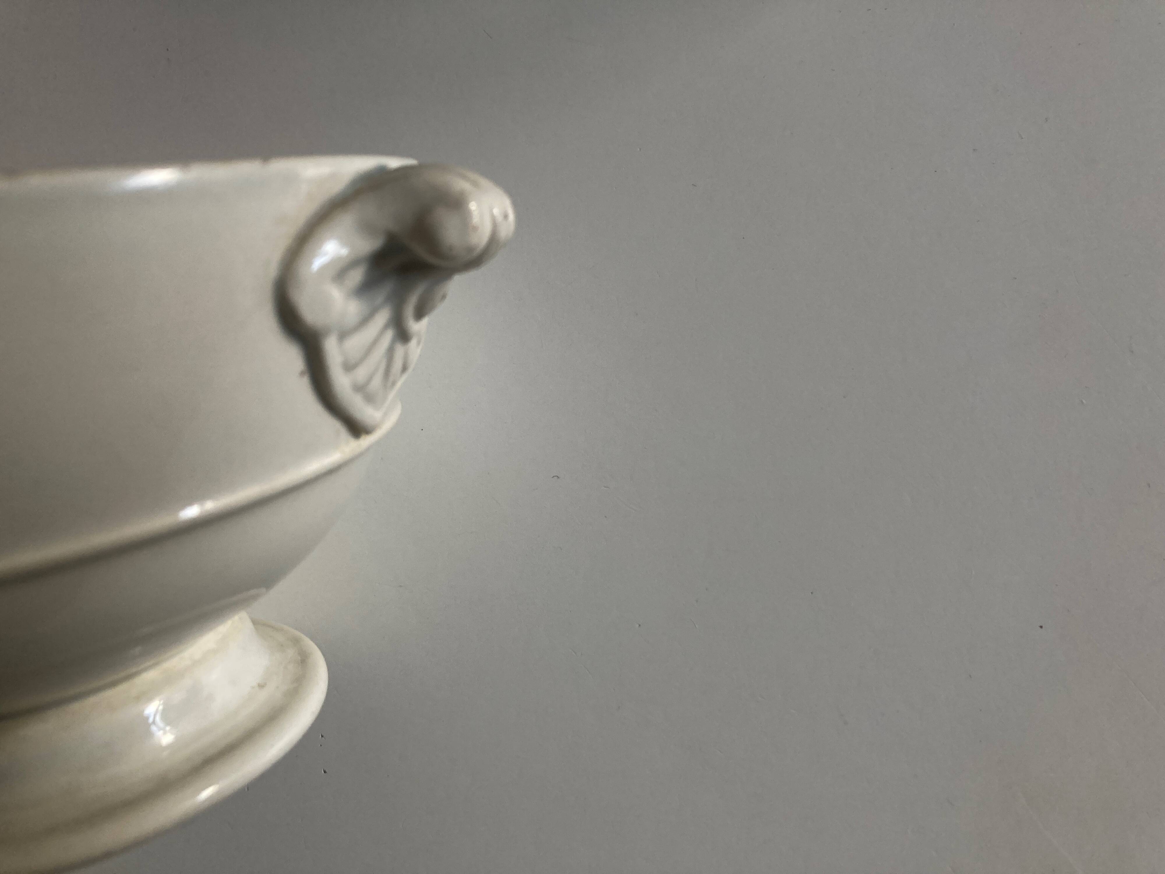 Neo-classical directoire eared bowl Creil and Montereau 1850