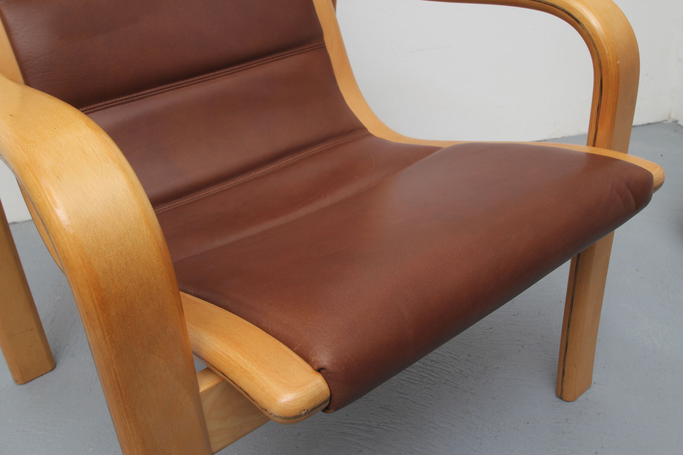 1980s relax-chair with footstool, Yngve Ekström for Swedense