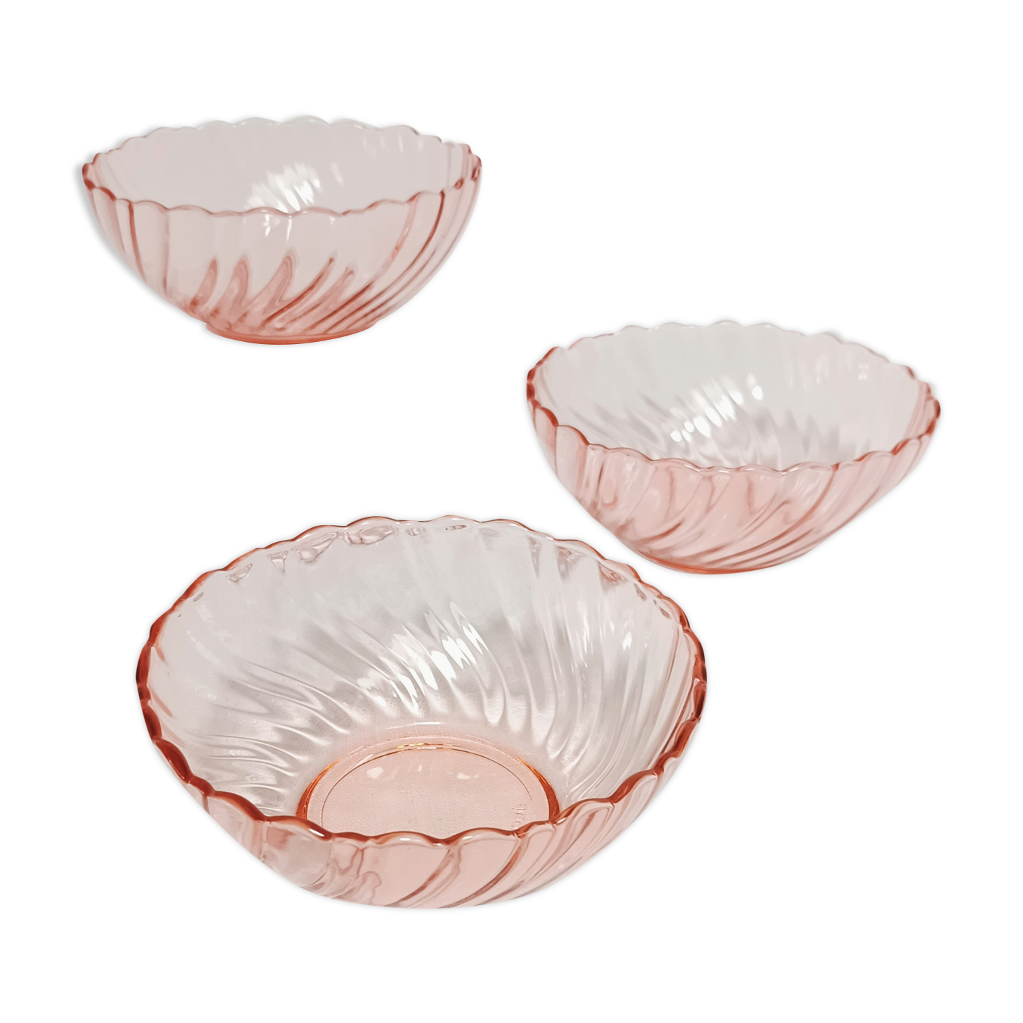Set Of 4 Cups In Pink Glass Arcoroc Rosaline Selency
