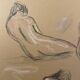Charcoal painting signed study “the three women”