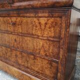 Louis Philippe burl walnut chest of drawers