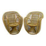 Paire de fauteuils Emmanuelle en osier de style Mid-Century Modern de Kok Maison, 197