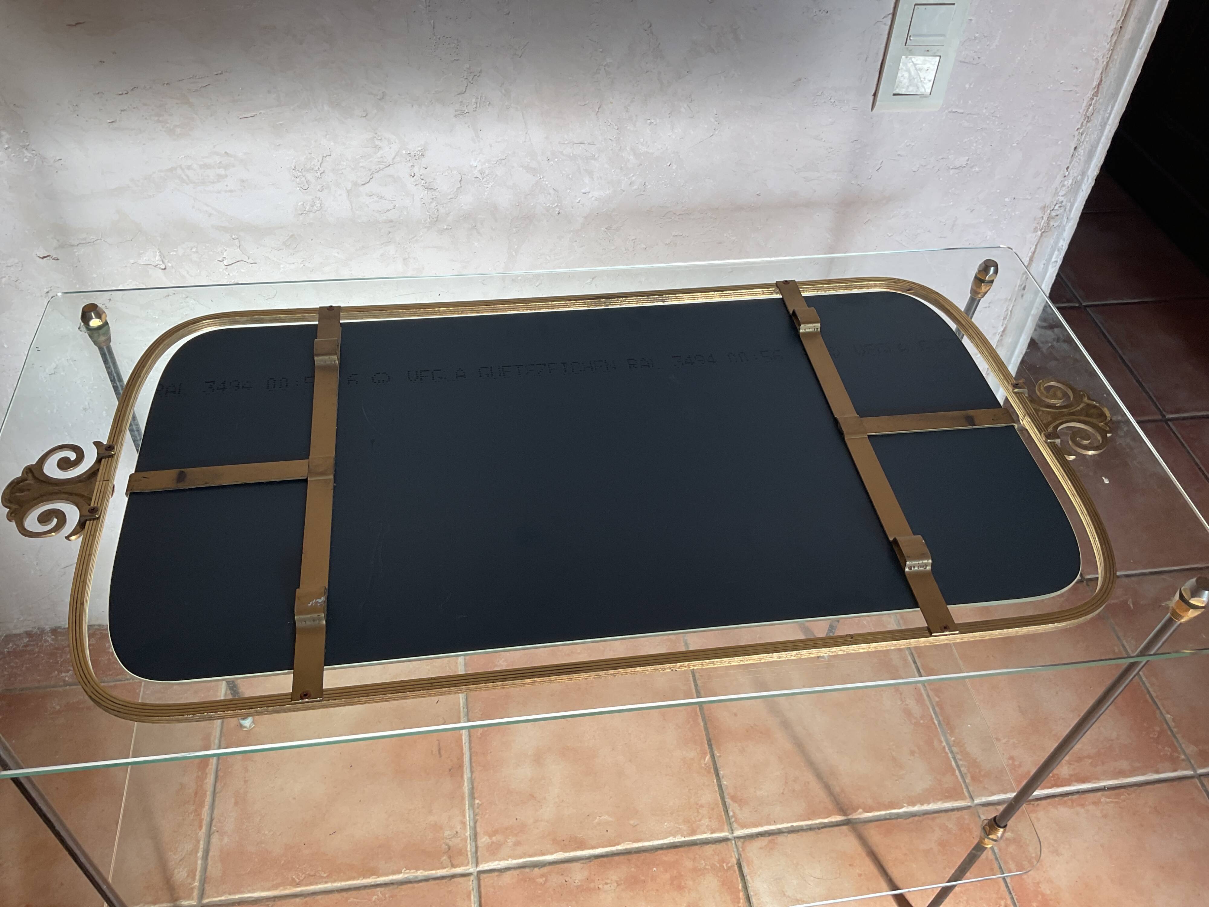 Regency vintage mirror in gilded brass, Space Age.