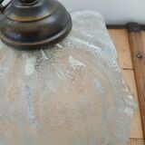 Vintage frosted blown glass pendant light