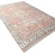7x11 Salmon Pink & Blue Vintage Persian Rug, Large Floral Rustic Decor
