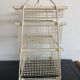 Metal serving trolley on wheels