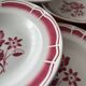 Set of 6 Badonviller red deep plates – Vintage bistro crockery