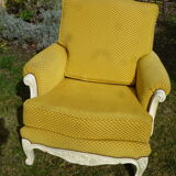 Set two chairs shabby chic fabric yellow