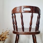 Set of 4 Western Bistro Chairs in Solid Wood – Vintage Pub Style