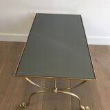 Neoclassical brass style coffee table with dolphin head decoration