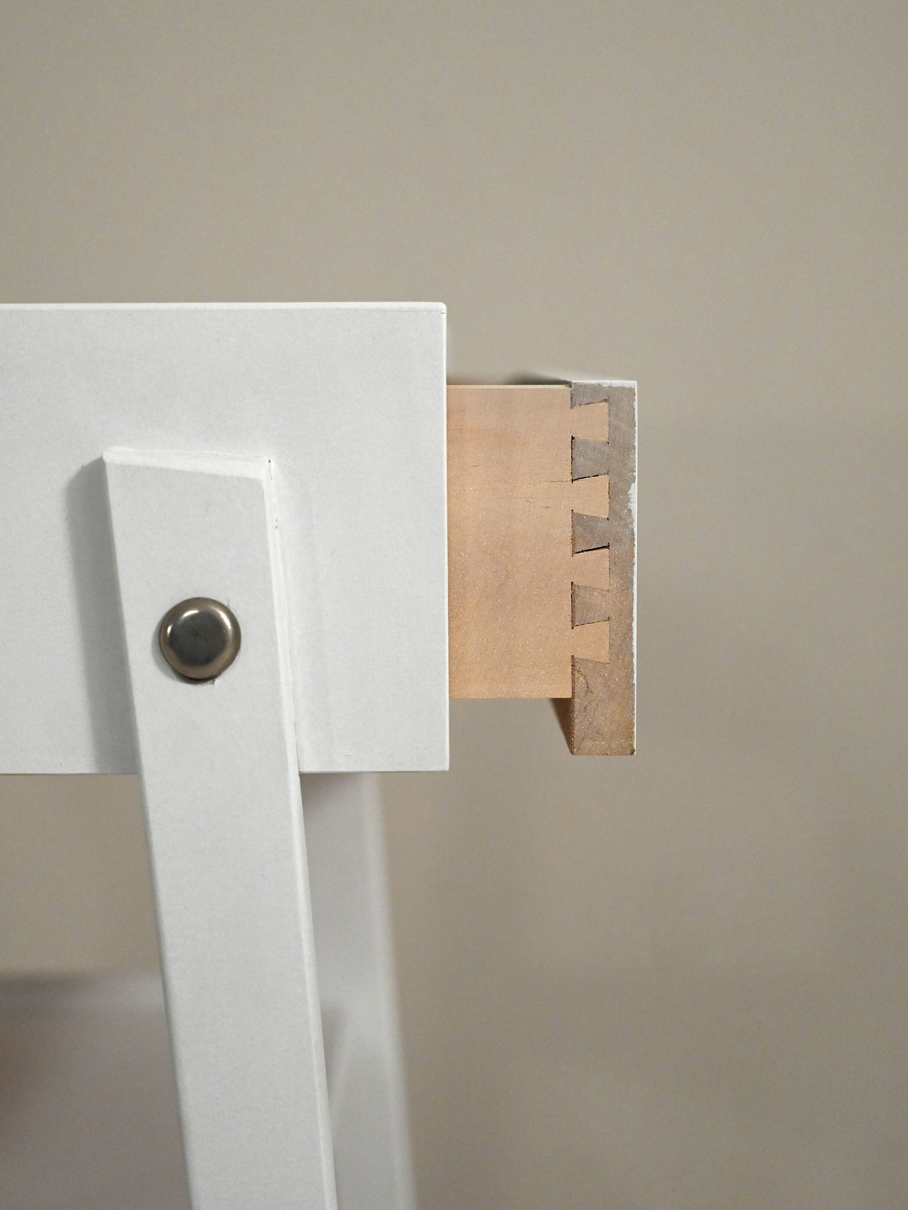 Scandinavian bedside table painted in white