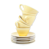 Set of 6 cups yellow pottery Badonviller