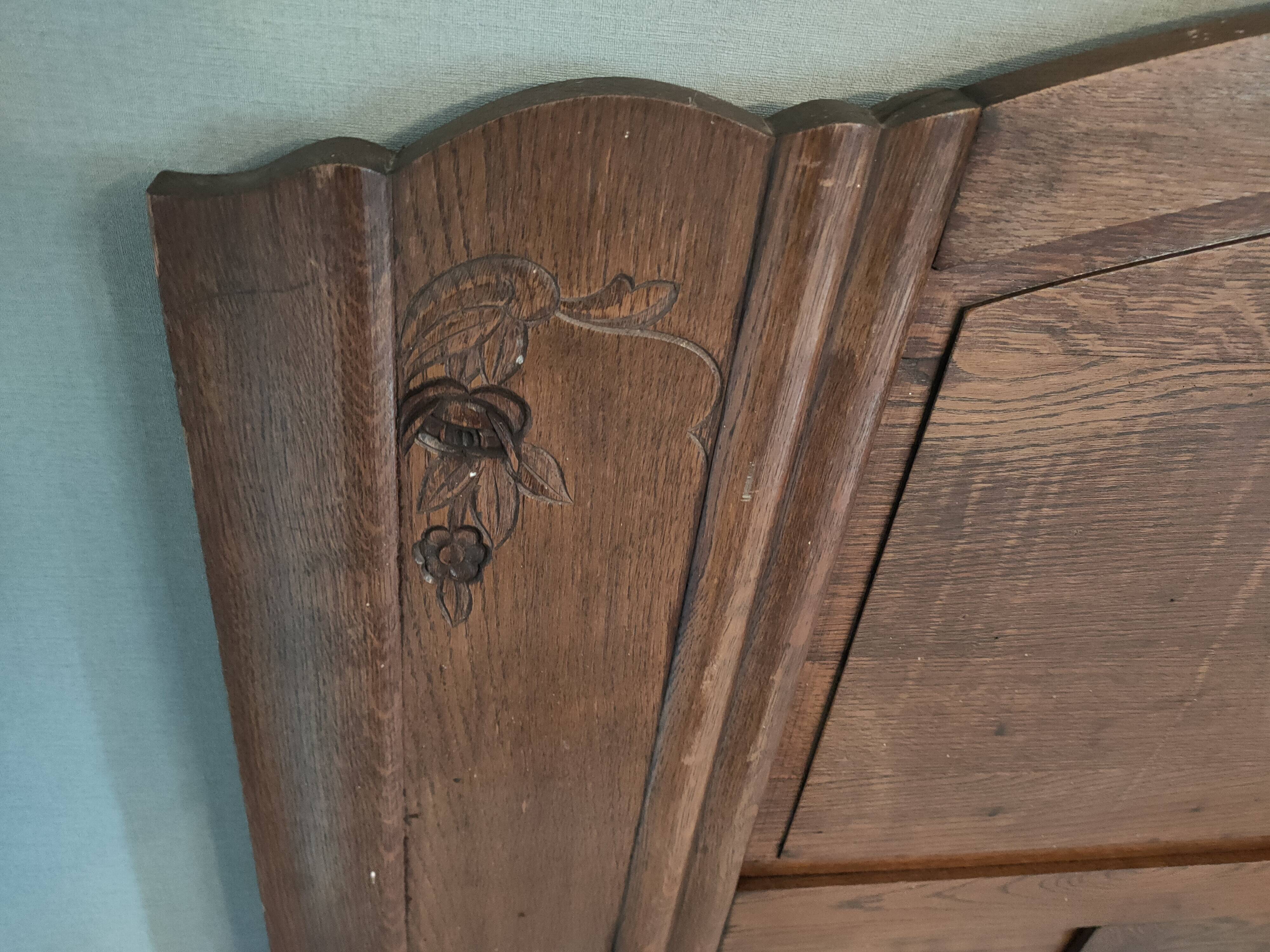 1950s oak headboard