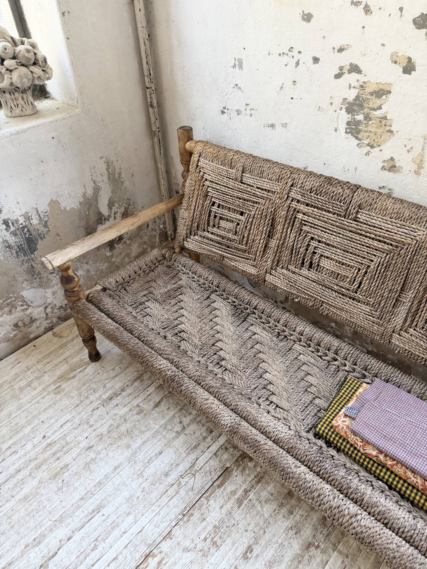 Audoux and Minet cord bench