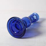 Bougeoir vintage en verre bleu cobalt / Italie / Années 1990