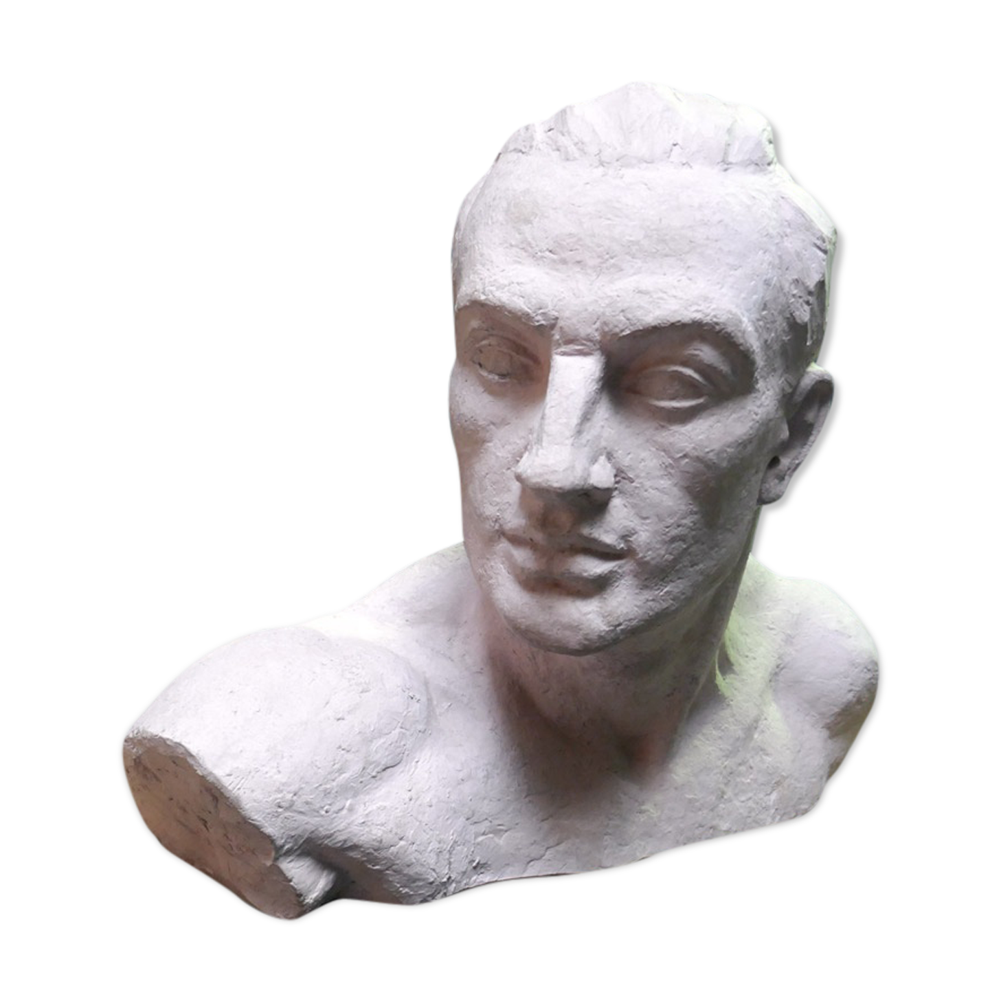 bust of man years 20/30 signed Henri Bargas