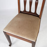 Set of four dining room chairs in rosewood and upholstered with light fabric, 1920s