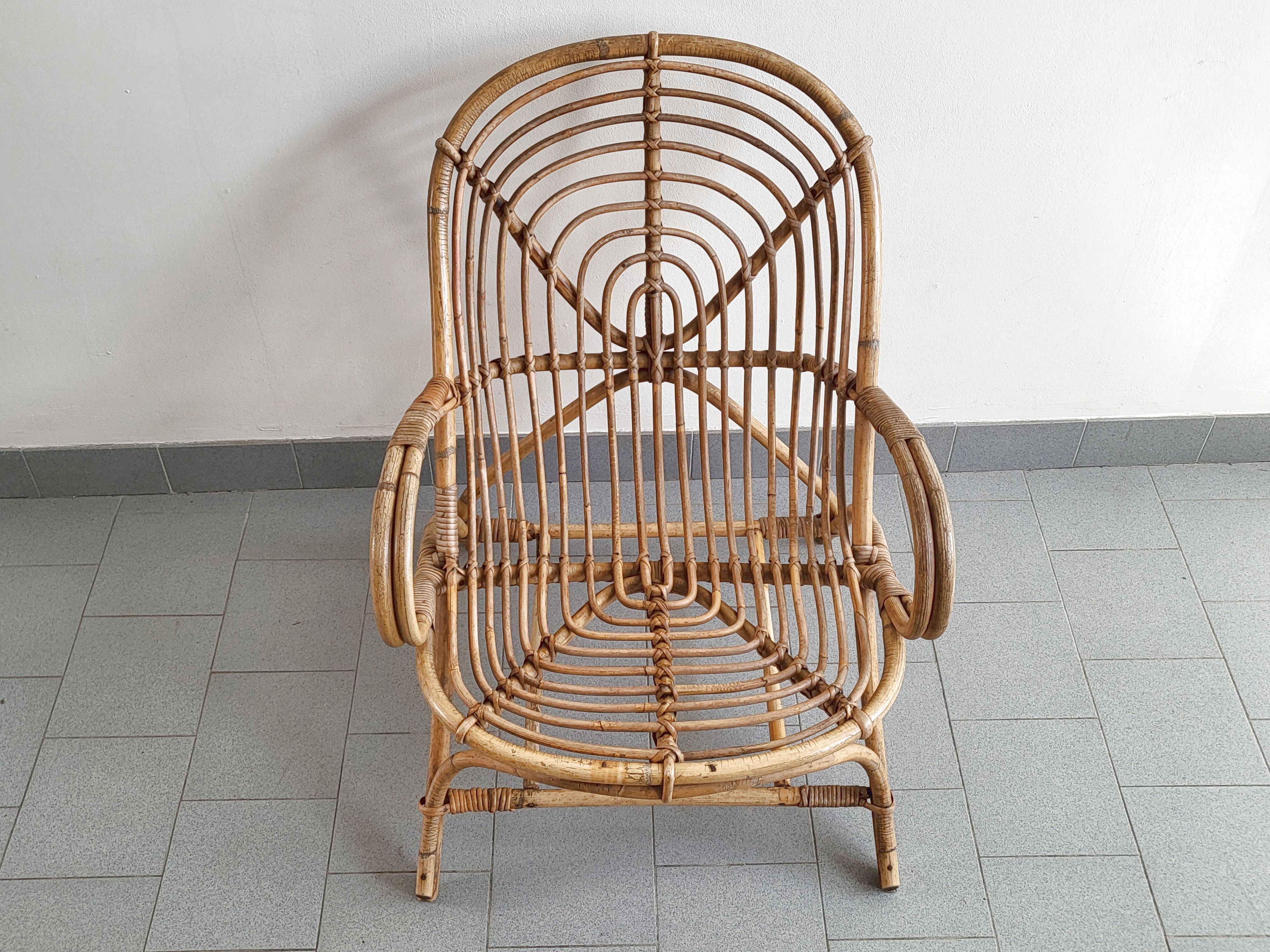 Vintage rattan armchair 1960