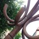 Six-headed coat holder in curved wood vintage 40s-50s