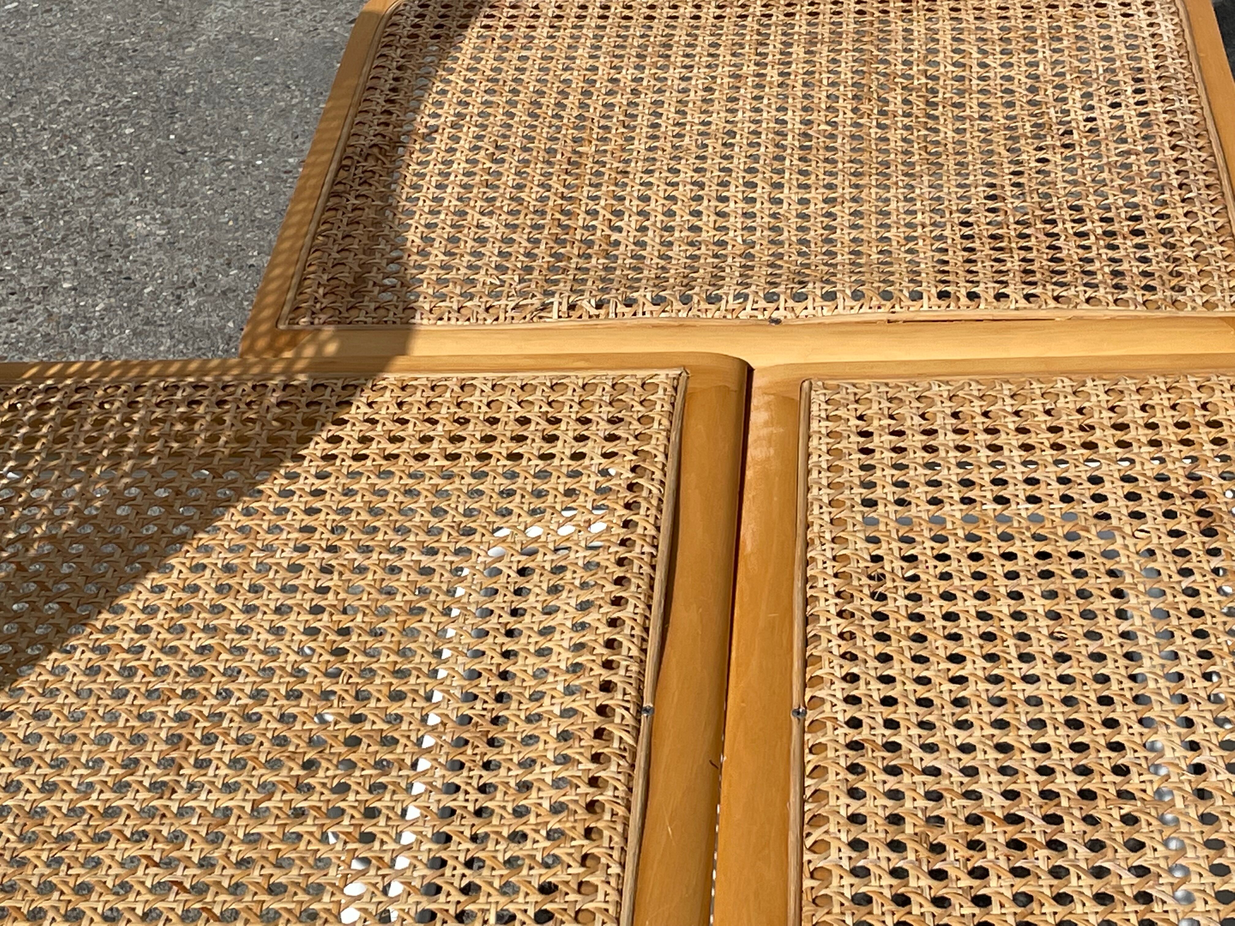 Set of 4 Cesca b32 model chairs in white by Marcel Breuer