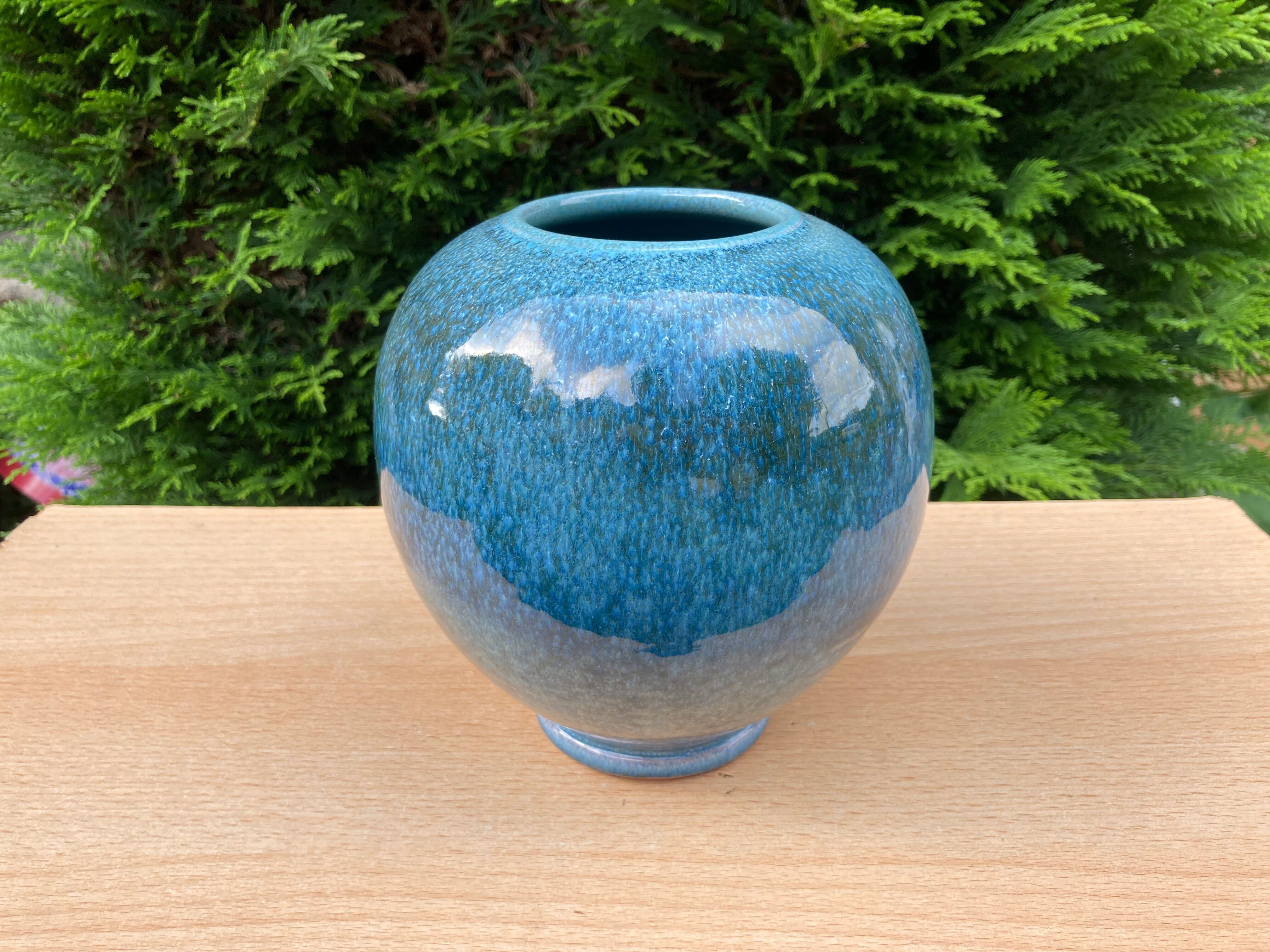 Enamelled ceramic vase