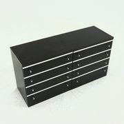 Pair Chest of Drawers in Ebonized Wood with Aluminium Accents 1980s