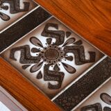 Scandinavian rosewood and ceramic coffee table