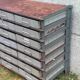 Metal industrial locker with 21 drawers