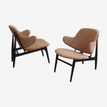 Set of 2 Kofod Larsen shell chairs, 1950 Christensen & Larsen