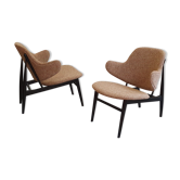 Set of 2 Kofod Larsen shell chairs, 1950 Christensen & Larsen