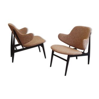Set of 2 Kofod Larsen shell chairs, 1950 Christensen & Larsen