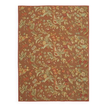Handmade European Vintage Aubusson Kilim 266 cm x 361 cm